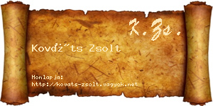 Kováts Zsolt névjegykártya